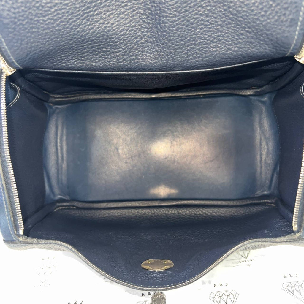 [PRE LOVED] Hermes Lindy 26 in Bleu Nuit Clemence Leather PHW (Stamp Square M - 2009)