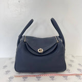 [PRE LOVED] Hermes Lindy 26 in Bleu Nuit Clemence Leather PHW (Stamp Square M - 2009)