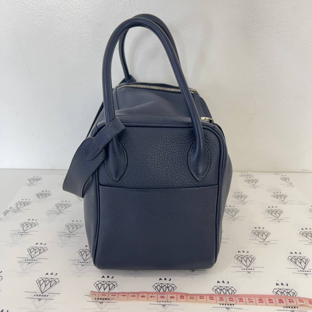 [PRE LOVED] Hermes Lindy 26 in Bleu Nuit Clemence Leather PHW (Stamp Square M - 2009)