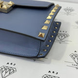 [PRE LOVED] Valentino Small Rockstud Crossbody bag in Blue Calfskin Leather GHW