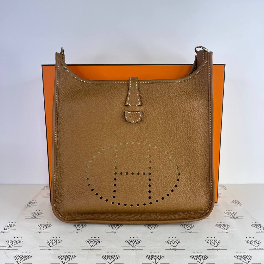 [PRE LOVED] Hermes Evelyne PM III 29 in Gold Clemence Leather PHW (Stamp W - 2024)