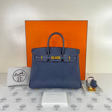 [PRE LOVED] Hermes Birkin 25 Contour in Bleu Indigo/Rouge H Epsom Leather GHW (Stamp X - 2016)