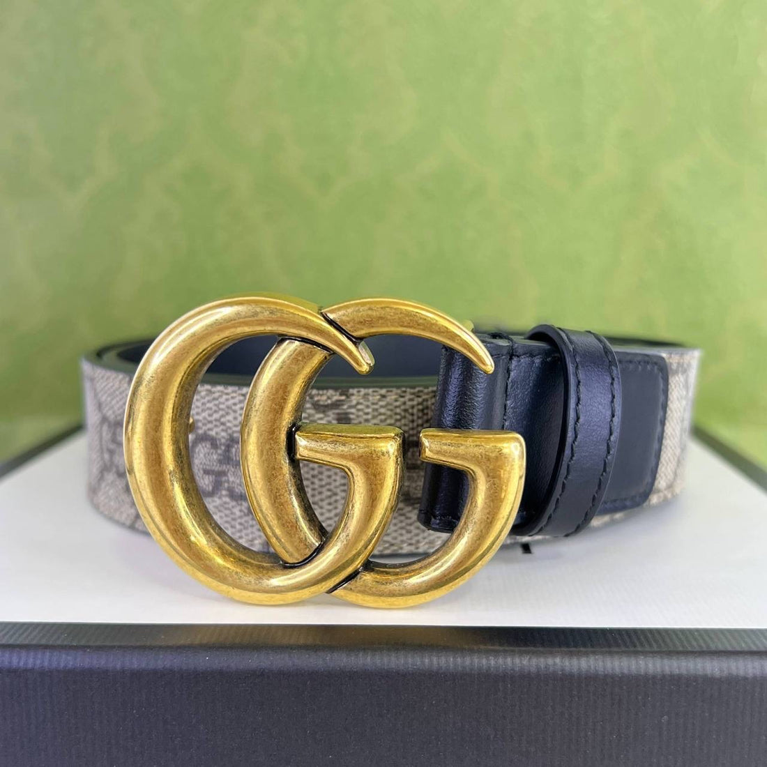 [PRE LOVED] Gucci Marmont Belt in Black Canvass GHW Size 85