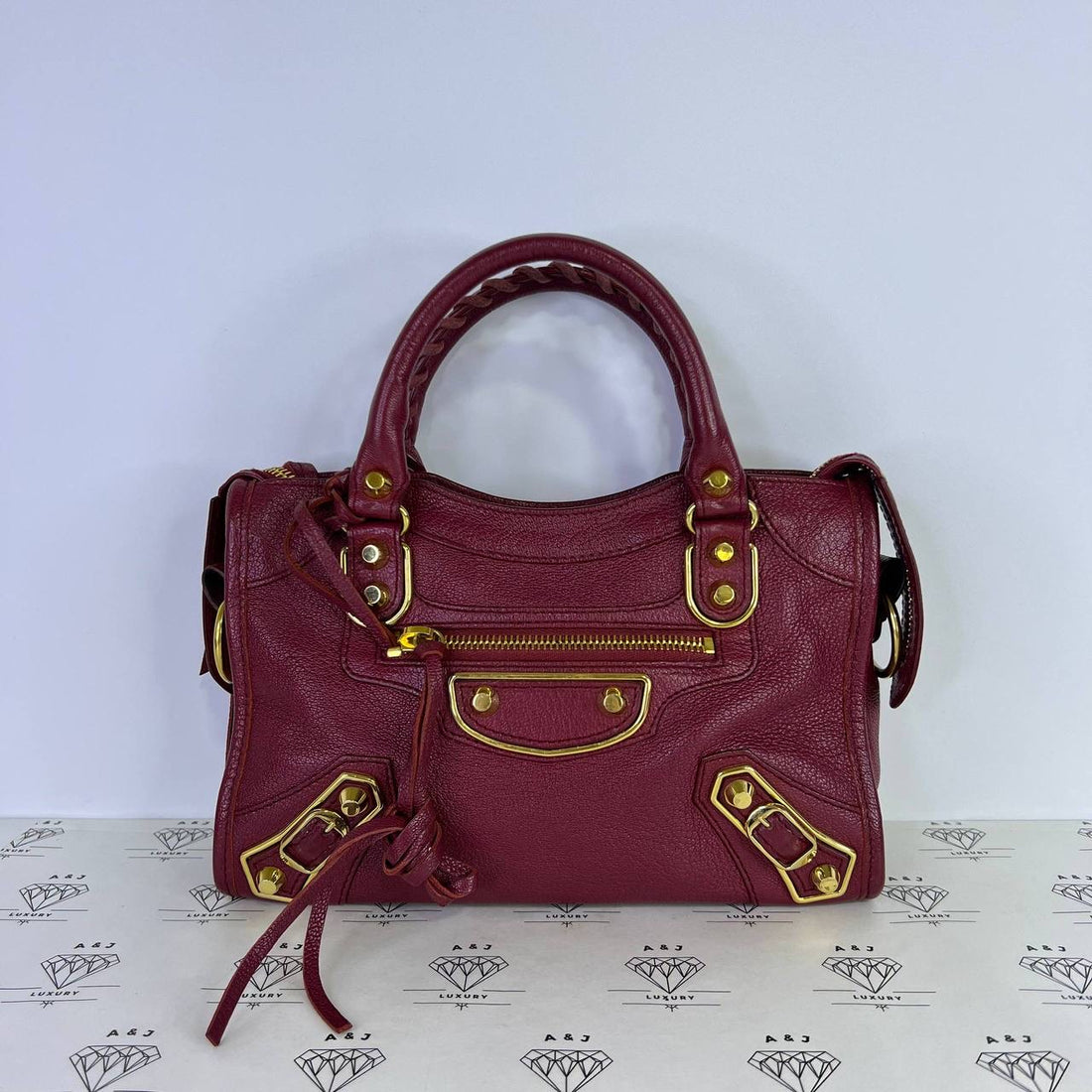 [PRE LOVED] Balenciaga Mini City in Burgundy GHW