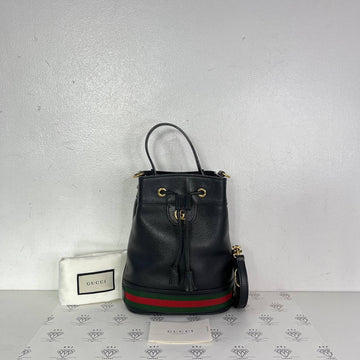 [PRE LOVED] Gucci Ophidia Drawstring Bucket Bag in Black GHW