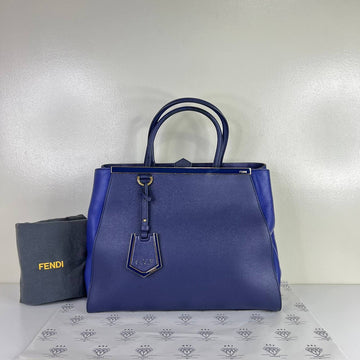 [PRE LOVED] Fendi Large 2Jours in Blue GHW with Initials OVF