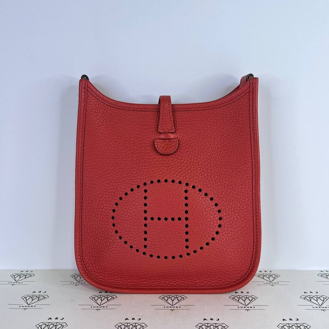 [PRE LOVED] Hermes Mini Evelyne 16 (TPM) in Rose Jaipur Clemence Leather PHW (Stamp A - 2017)