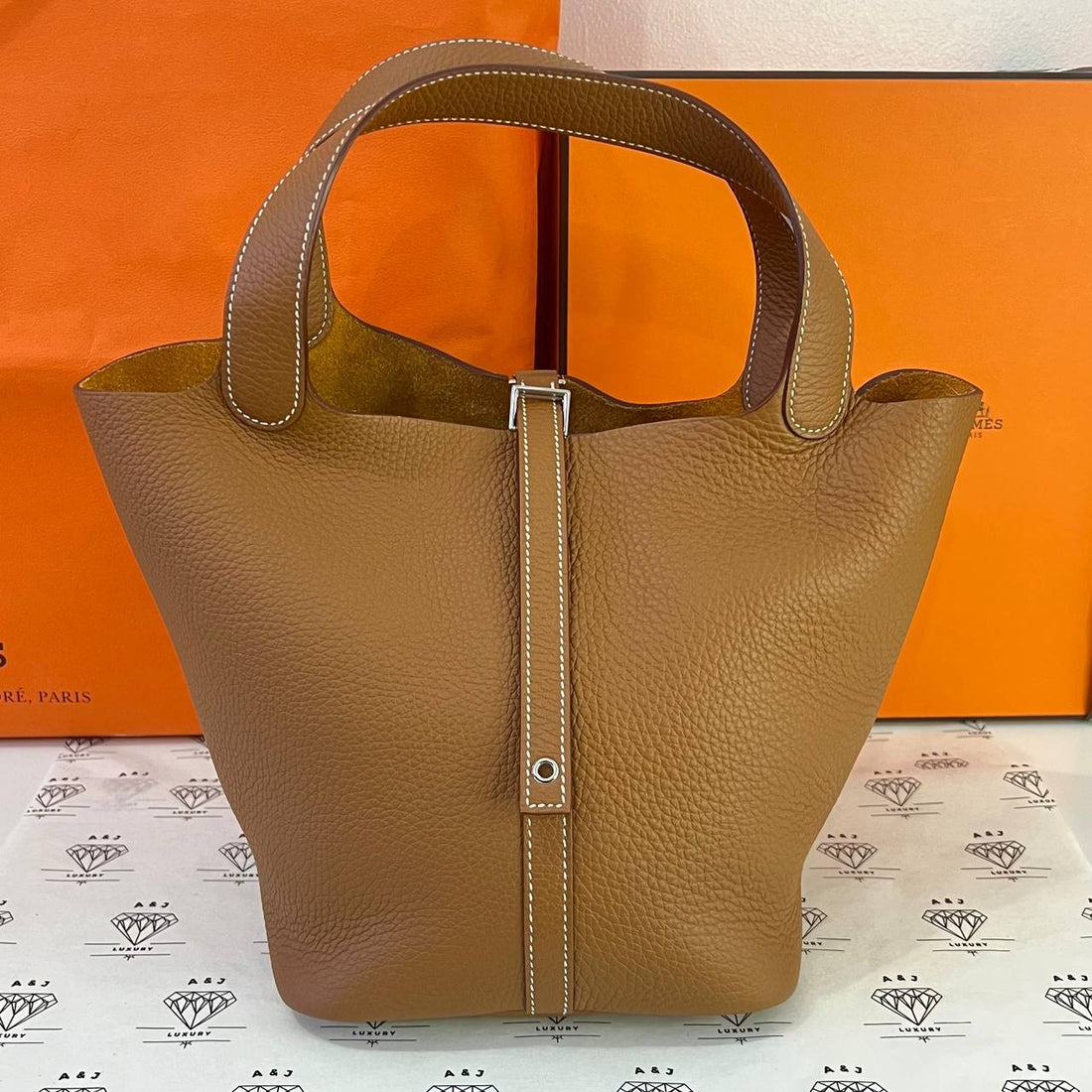 [BRAND NEW] Hermes Picotin 22 in Gold Clemence Leather PHW (Stamp B - 2023)