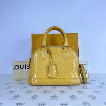 [PRE LOVED] Louis Vuitton Alma BB in Yellow Vernis Leather GHW (CT2135)