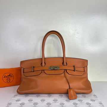 [PRE LOVED] Hermes JPG Shoulder Birkin 42 in Orange Clemence Leather PHW (Stamp H Square - 2004)