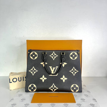 [PRE LOVED] Louis Vuitton OnTheGo MM in Black/Creme Bicolor Empreinte Leather (microchipped)