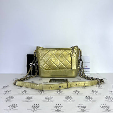 [PRE LOVED] Chanel Small Gabrielle in Gold Calfskin Leather GHW (Series 24)