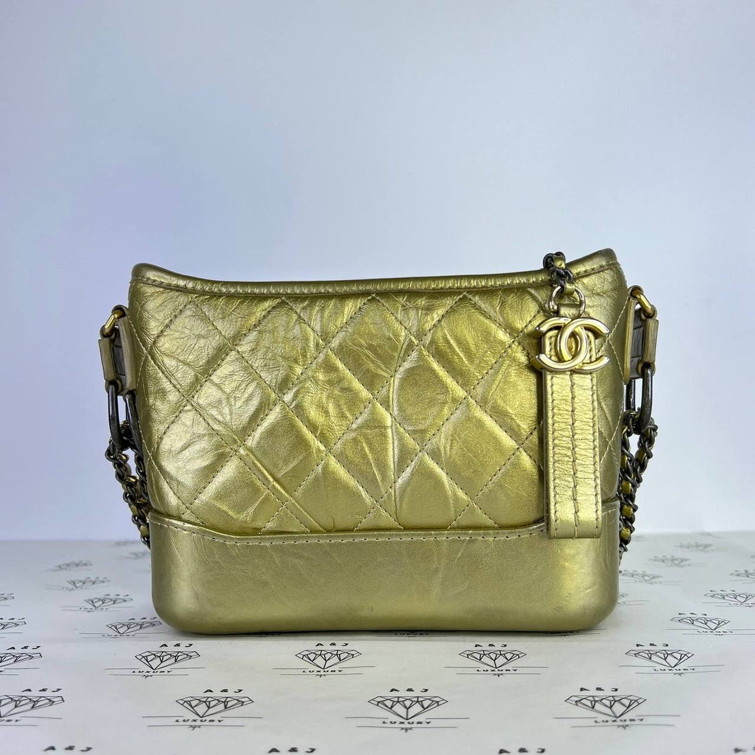 [PRE LOVED] Chanel Small Gabrielle in Gold Calfskin Leather GHW (Series 24)
