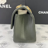 [PRE LOVED] Chanel Mini Reissue 2.55 in Green Distressed Calfskin Leather GHW (microchipped)