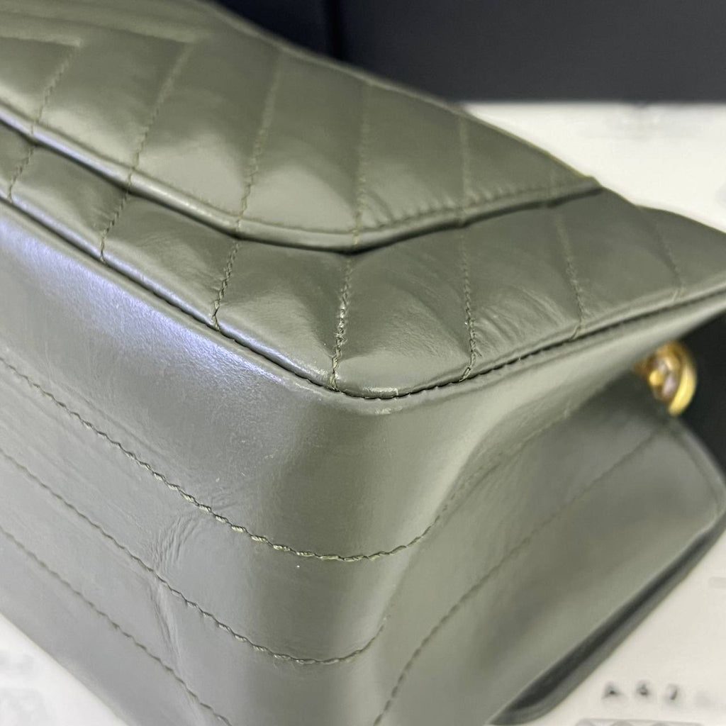 [PRE LOVED] Chanel Mini Reissue 2.55 in Green Distressed Calfskin Leather GHW (microchipped)