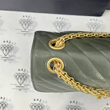 [PRE LOVED] Chanel Mini Reissue 2.55 in Green Distressed Calfskin Leather GHW (microchipped)