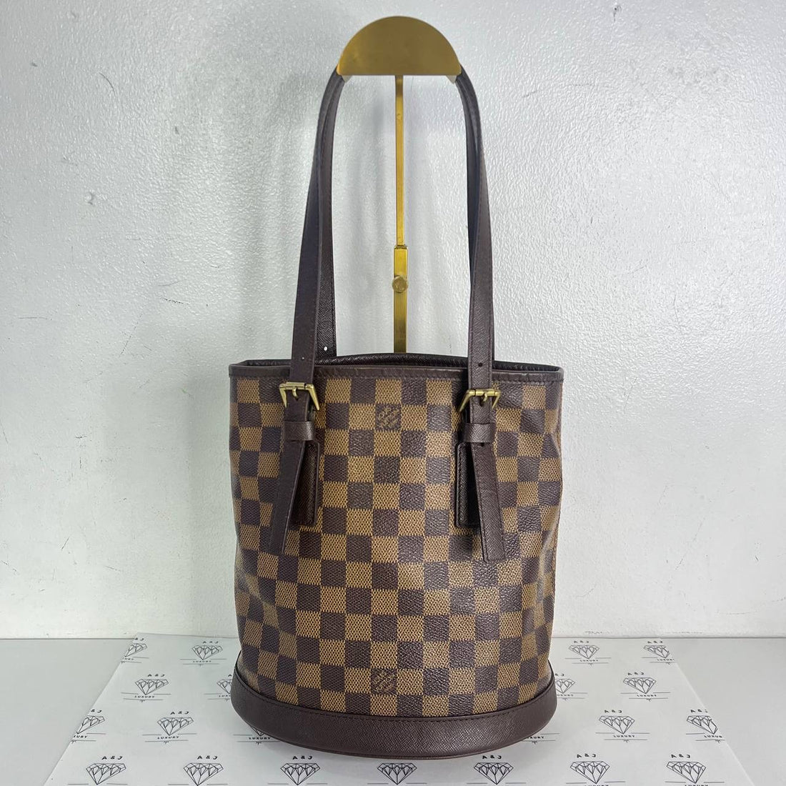 [PRE LOVED] Louis Vuitton Petite Bucket Bag in Damier Ebene Canvass (AR0958)