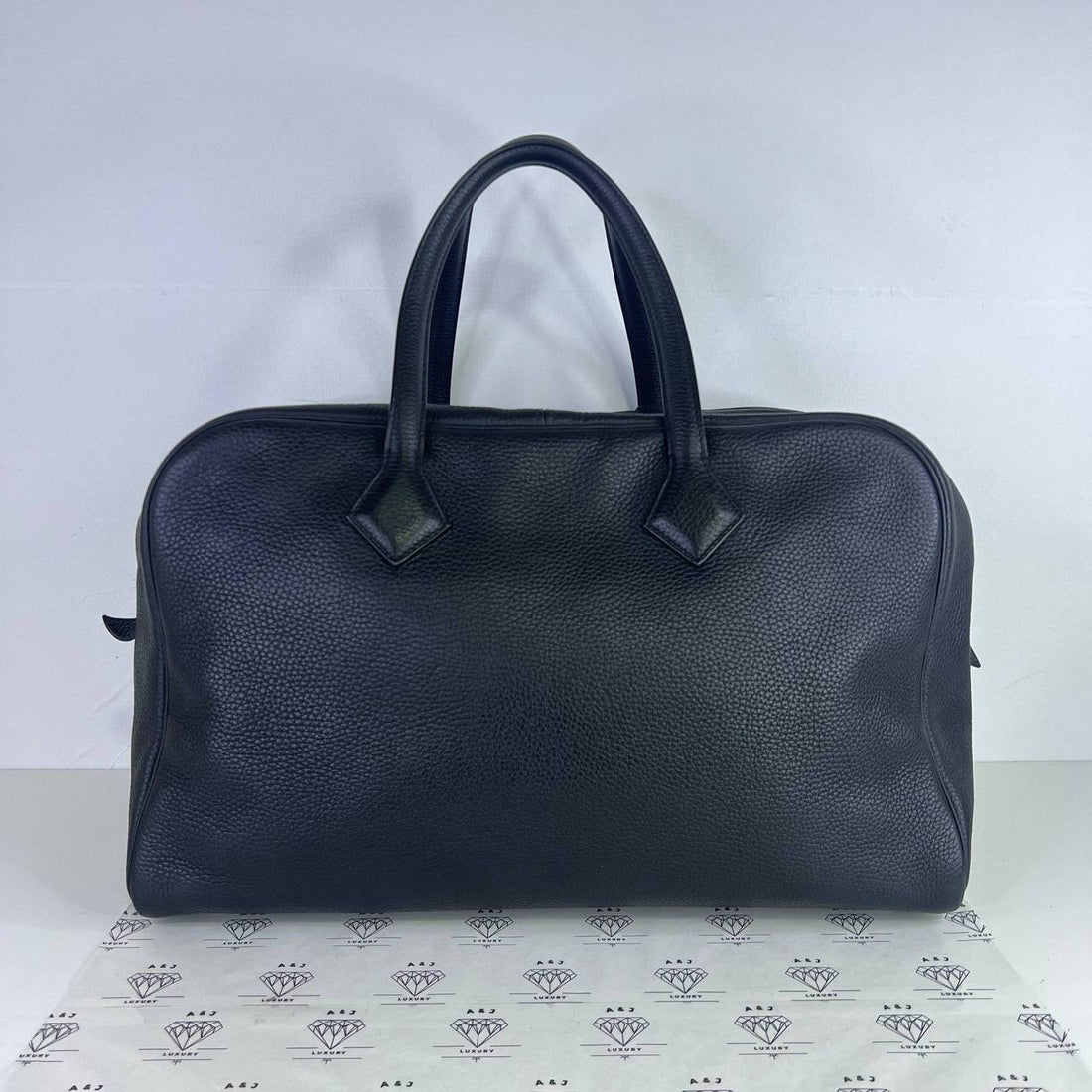 [PRE LOVED] Hermes Victoria 43 in Black Clemence Leather PHW (Stamp C - 2018)