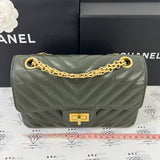 [PRE LOVED] Chanel Mini Reissue 2.55 in Green Distressed Calfskin Leather GHW (microchipped)