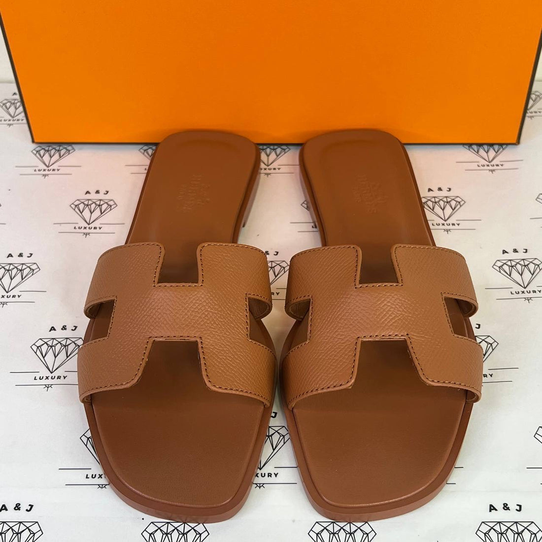 [PRE LOVED] Hermes Oran Sandals in Orange Canyon Size 37EU