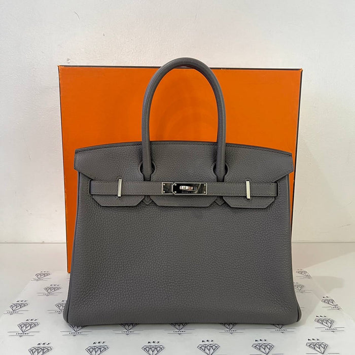 [PRE LOVED] Hermes Birkin 30 in Gris Etain Clemence Leather PHW (Stamp X - 2016)