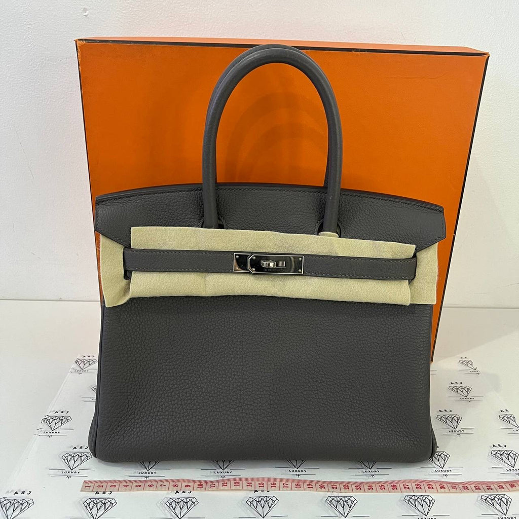 [PRE LOVED] Hermes Birkin 30 in Gris Etain Clemence Leather PHW (Stamp X - 2016)