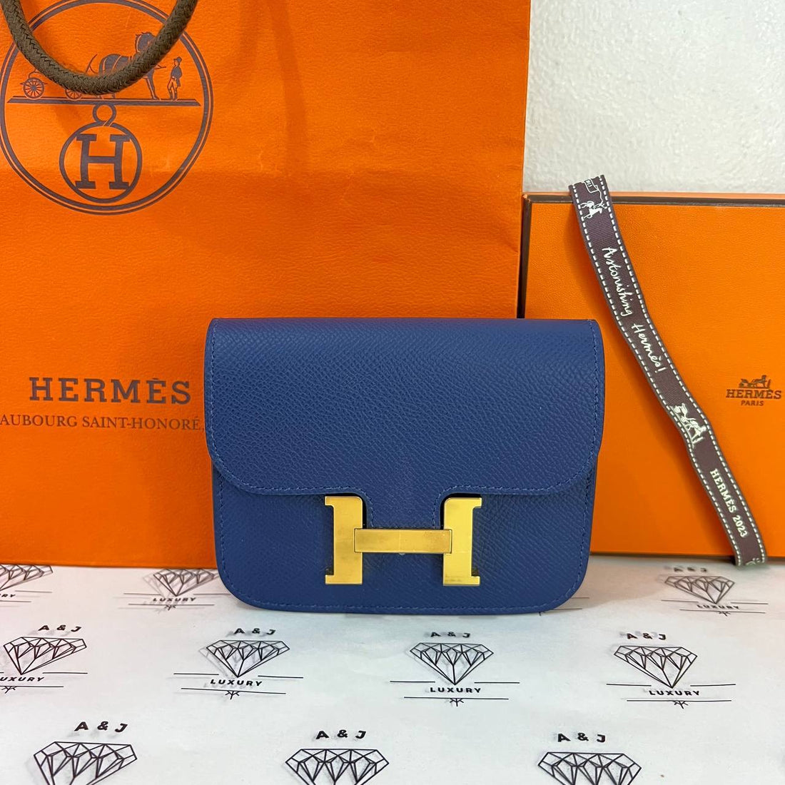 [BRAND NEW] Hermes Constance Slim in Bleu Navy Epsom Leather GHW (Stamp W - 2024)