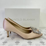 [PRE LOVED] Manolo Blahnik Satin Pumps in Light Pink Size 37EU