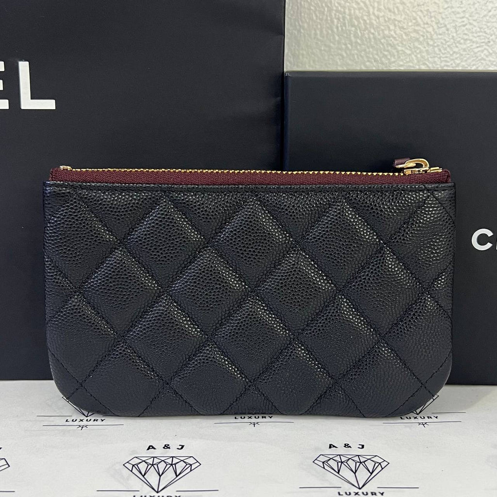 [PRE LOVED] Chanel Mini O Case in Black Caviar GHW (microchipped)