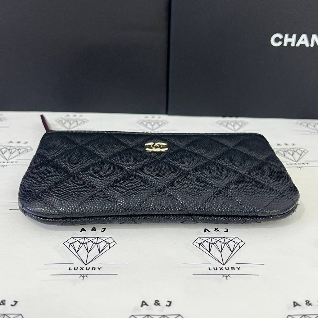 [PRE LOVED] Chanel Mini O Case in Black Caviar GHW (microchipped)