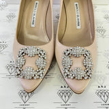 [PRE LOVED] Manolo Blahnik Satin Pumps in Light Pink Size 37EU