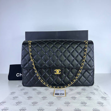[PRE LOVED] Chanel XXL Flap Travel Bag in Black Caviar Leather GHW (microchipped)
