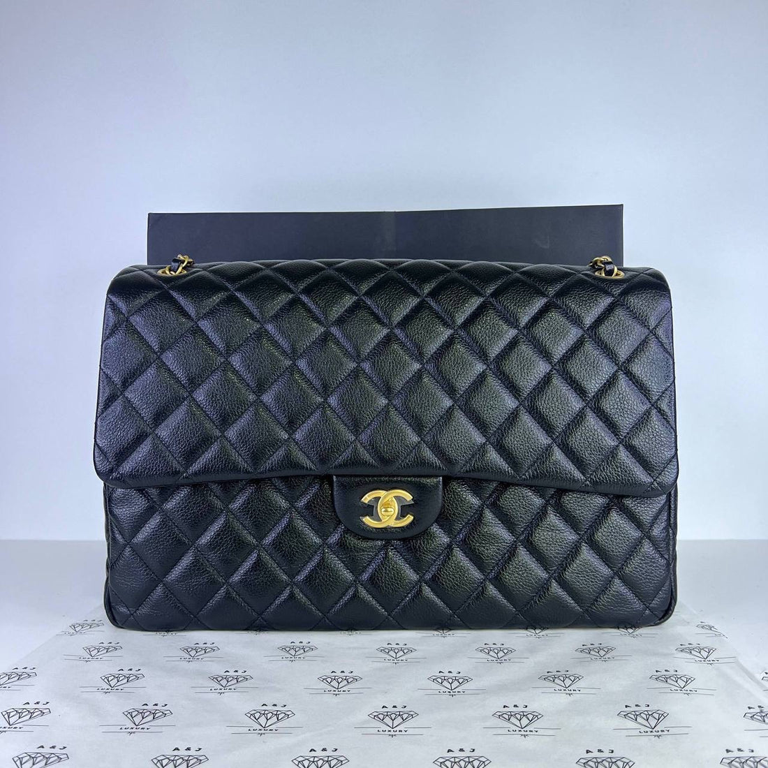 [PRE LOVED] Chanel XXL Flap Travel Bag in Black Caviar Leather GHW (microchipped)