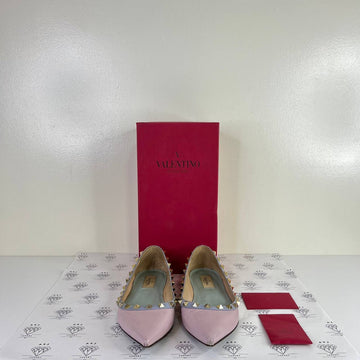 [PRE LOVED] Valentino Rockstud Ballerina Flats in Pink/Blue/Green Size 37.5EU