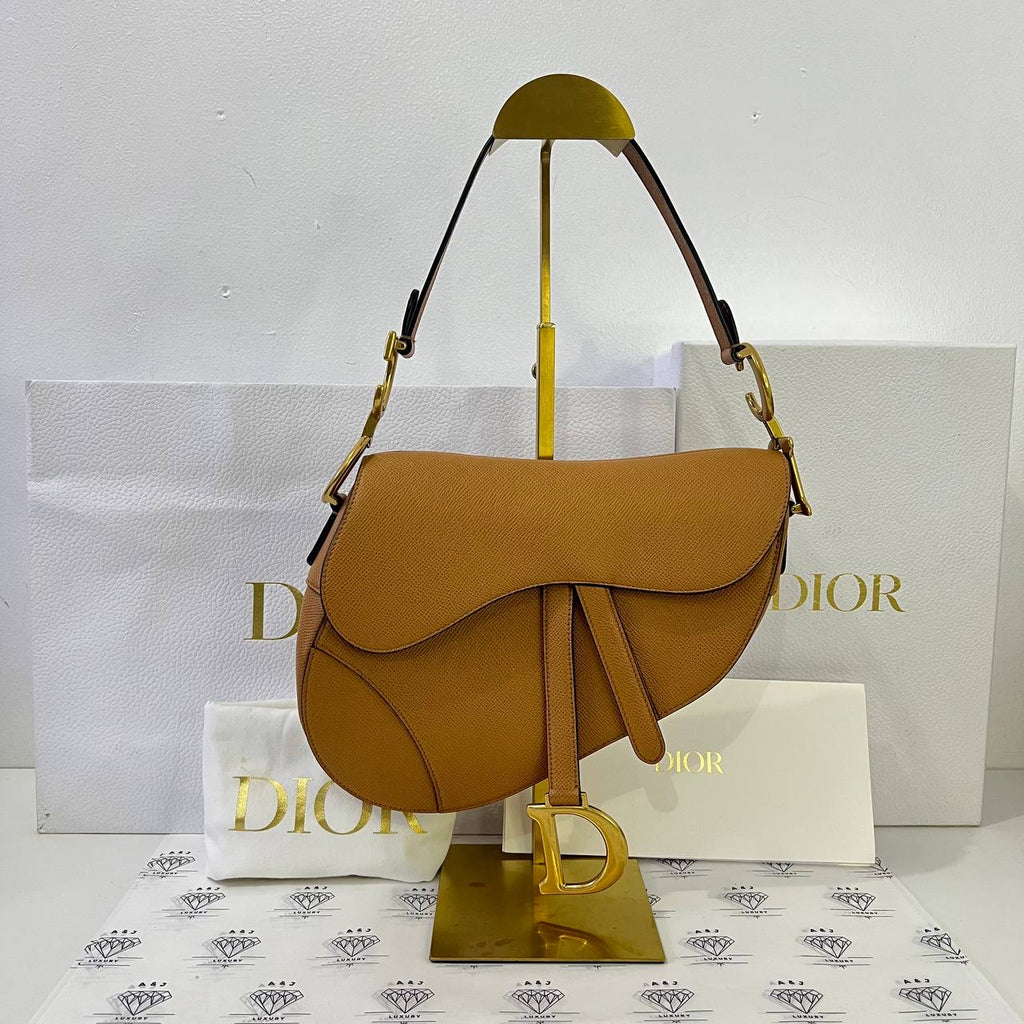 [PRE LOVED] Christian Dior Saddle in Caramel Grained Calfskin Leather GHW (2021)