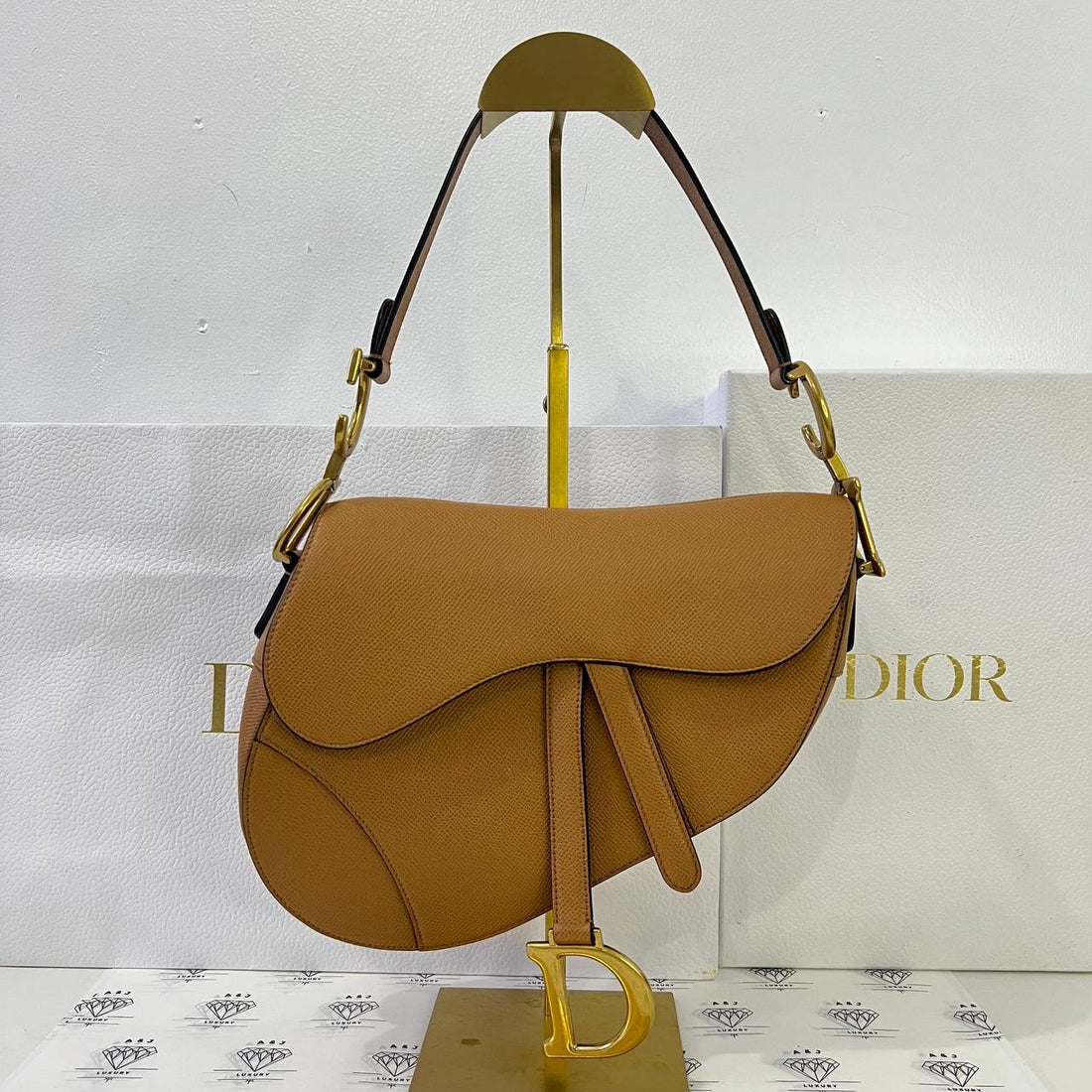 [PRE LOVED] Christian Dior Saddle in Caramel Grained Calfskin Leather GHW (2021)