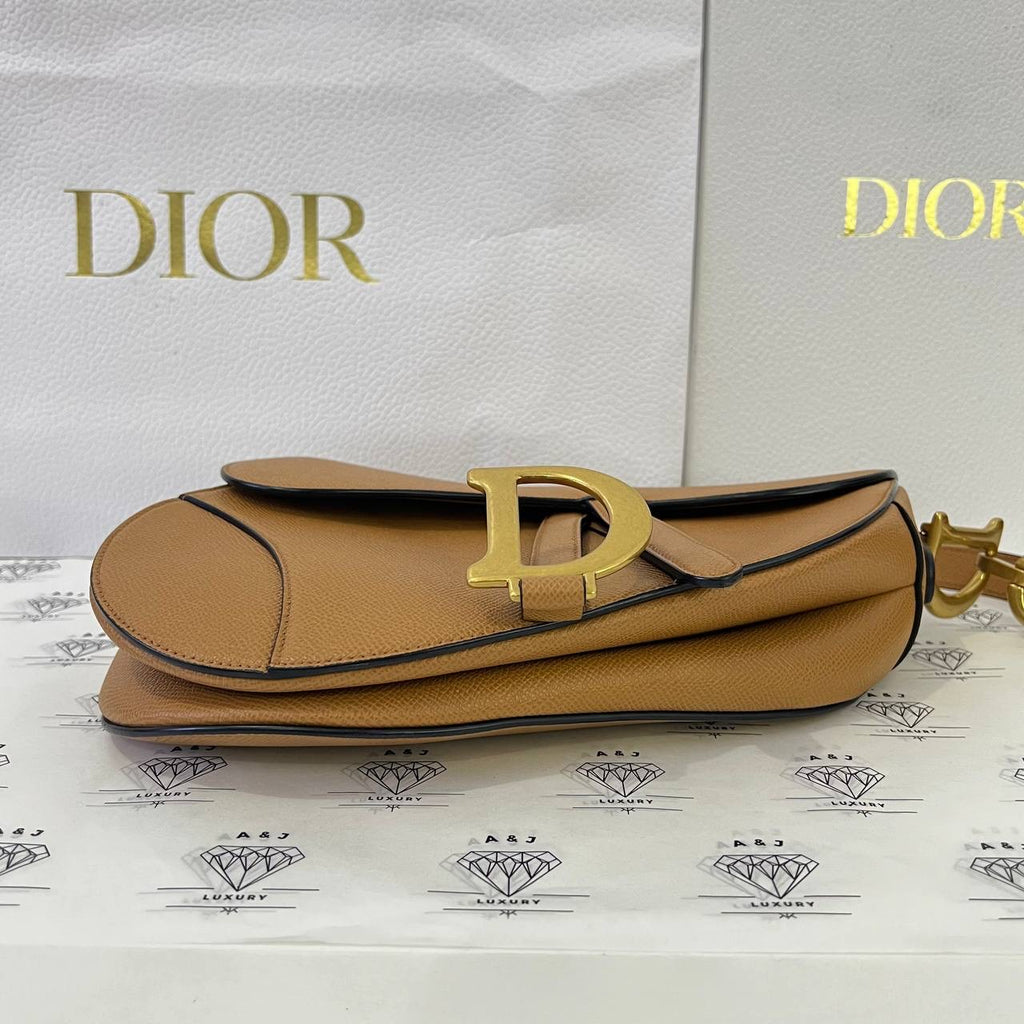 [PRE LOVED] Christian Dior Saddle in Caramel Grained Calfskin Leather GHW (2021)