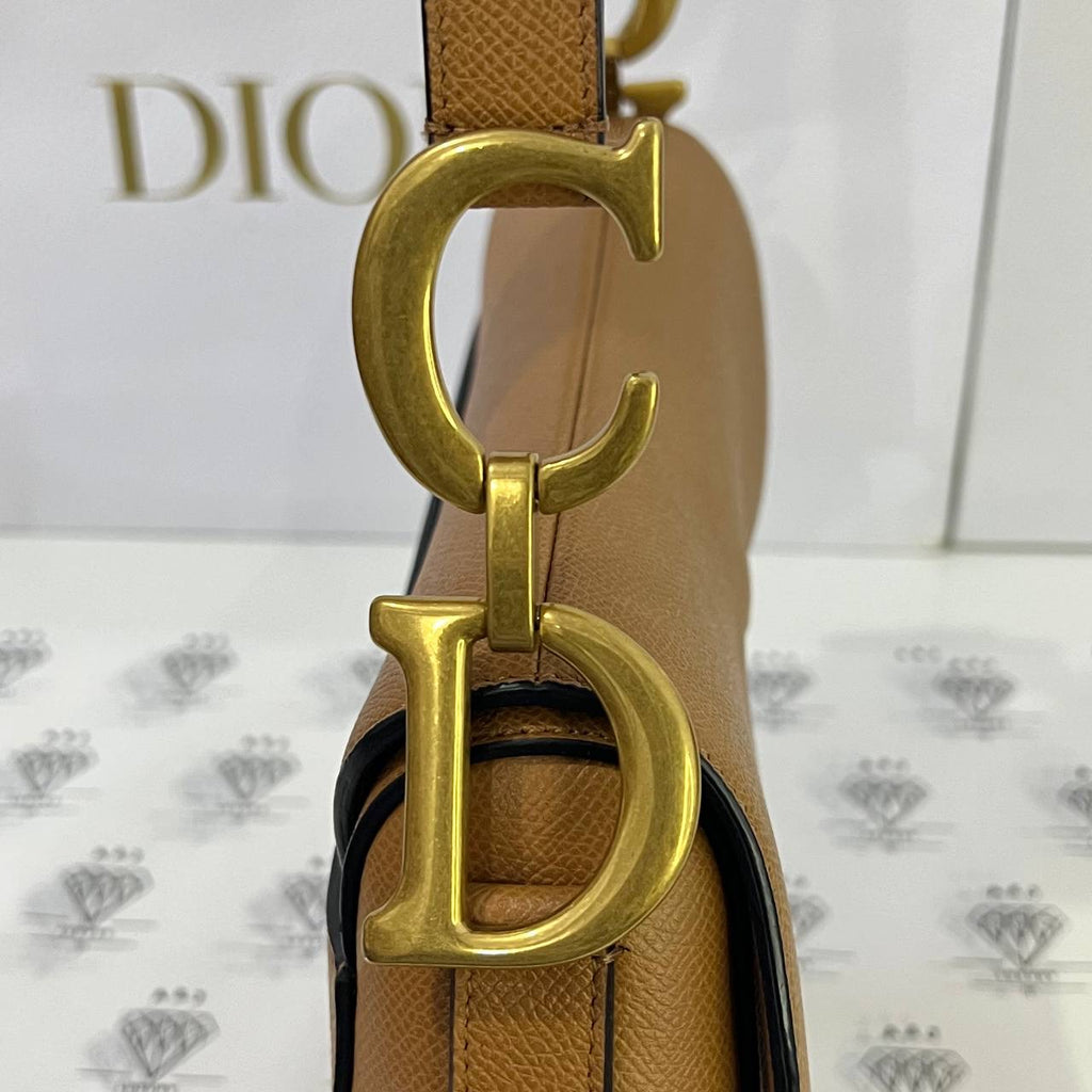 [PRE LOVED] Christian Dior Saddle in Caramel Grained Calfskin Leather GHW (2021)