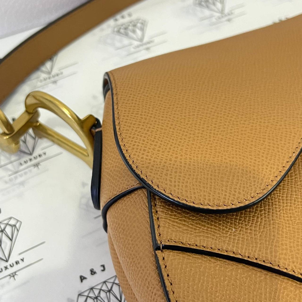 [PRE LOVED] Christian Dior Saddle in Caramel Grained Calfskin Leather GHW (2021)