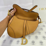 [PRE LOVED] Christian Dior Saddle in Caramel Grained Calfskin Leather GHW (2021)