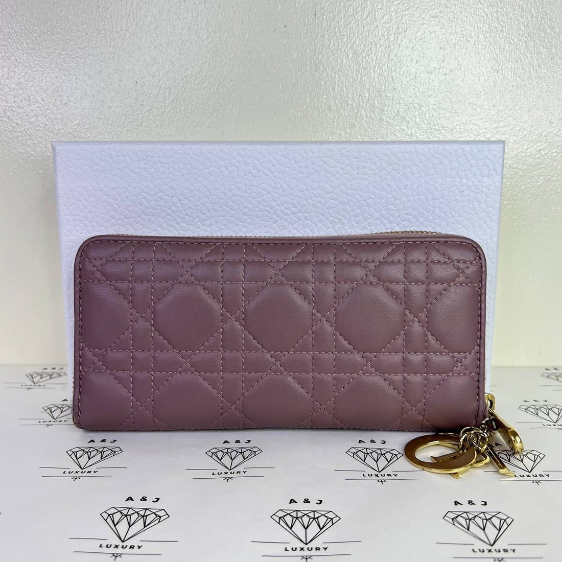 [PRE LOVED] Christian Dior Voyageur Long Wallet in Lotus Pearl GHW