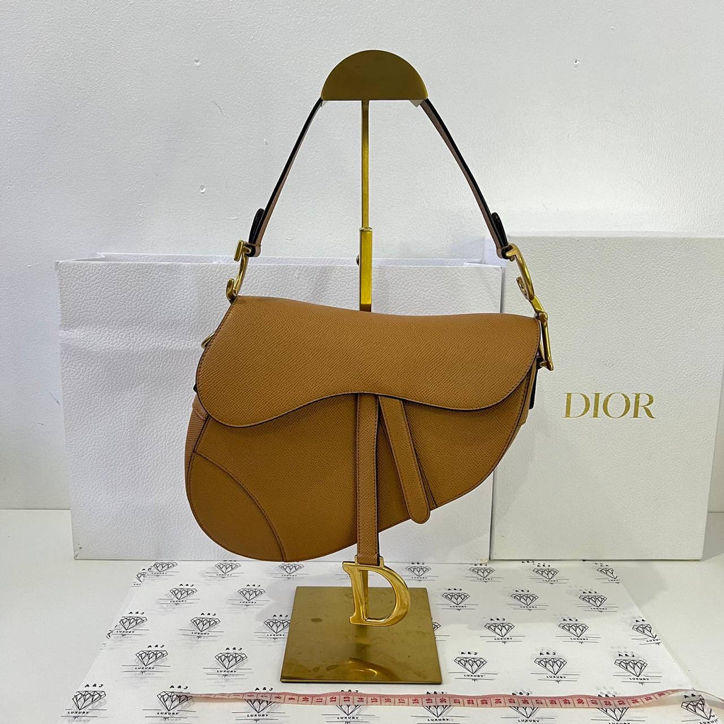 [PRE LOVED] Christian Dior Saddle in Caramel Grained Calfskin Leather GHW (2021)