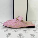 [PRE LOVED] Gucci Princetown Mules in Pink Lace Size 39EU