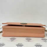 [PRE LOVED] Chanel Leboy Wallet on Chain in Peach Chevron Caviar Leather GHW (microchipped)