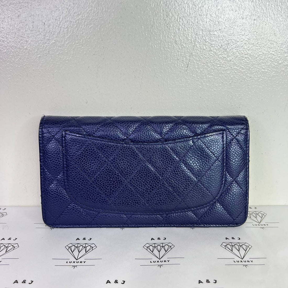 [PRE LOVED] Chanel Long Bifold Wallet in Blue Caviar Leather SHW (Series 13)