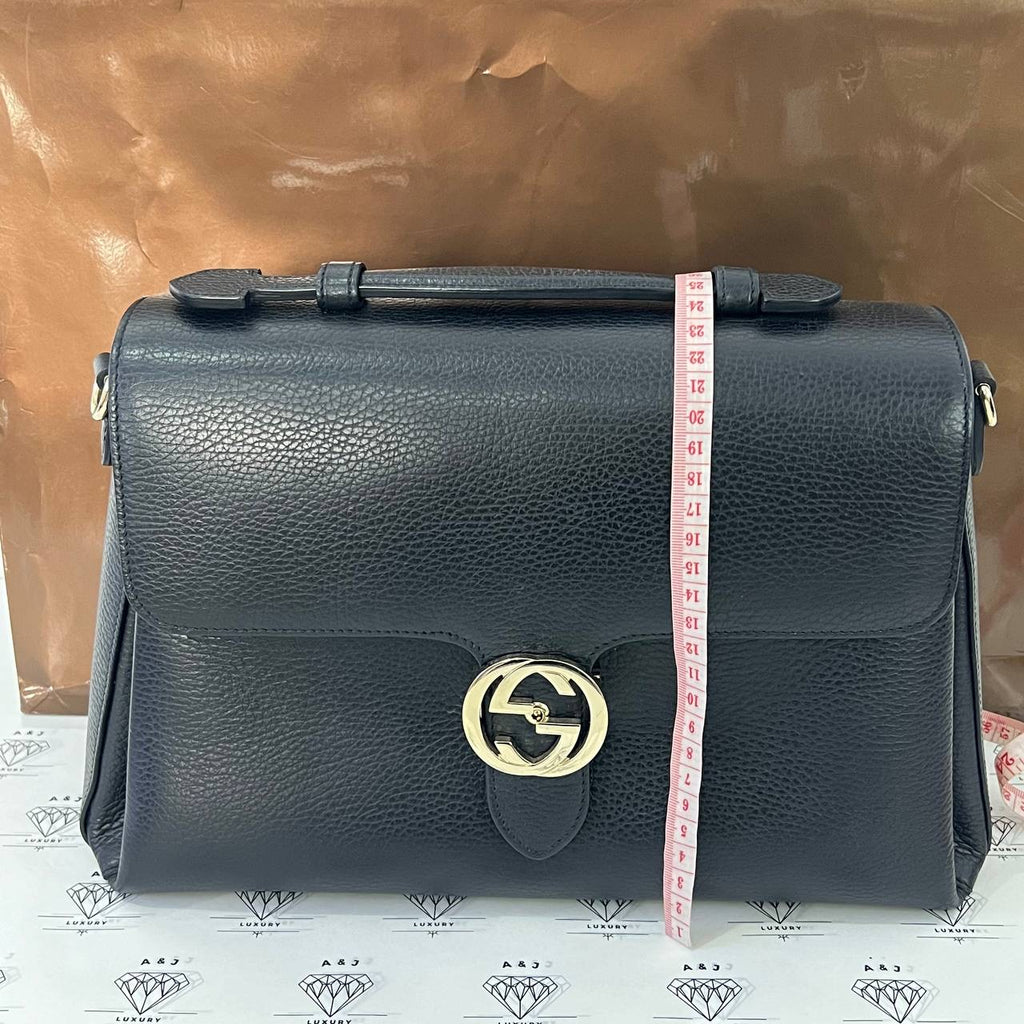 [PRE LOVED] Gucci Medium Interlocking Bag in Black GHW