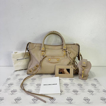 [PRE LOVED] Balenciaga Small Metallic Edge City in Beige GHW