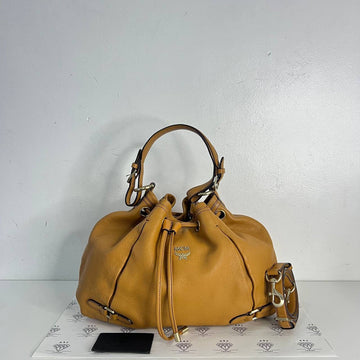 [PRE LOVED] MCM Drawstring Bucket Bag in Brown GHW