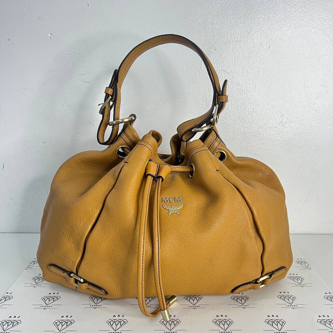 [PRE LOVED] MCM Drawstring Bucket Bag in Brown GHW