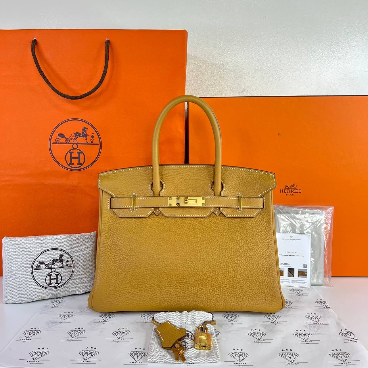 [PRE LOVED] Hermes Birkin 30 Retourne in Natural Sable Togo Leather GHW (Stamp T - 2015)